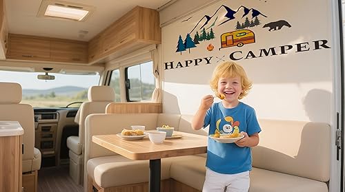 Miniatura 2 de Calcomanías divertidas de Happy Camper, temática de aventura explorar, decoración tribal, senderismo, camping, viajes, decoración de montañas,