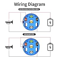Vista 6 de DaierTek Interruptor de bocina de 0.630 in LED rojo interruptor de botón momentáneo marino 12 V impermeable metal bocina de aire botón para auto