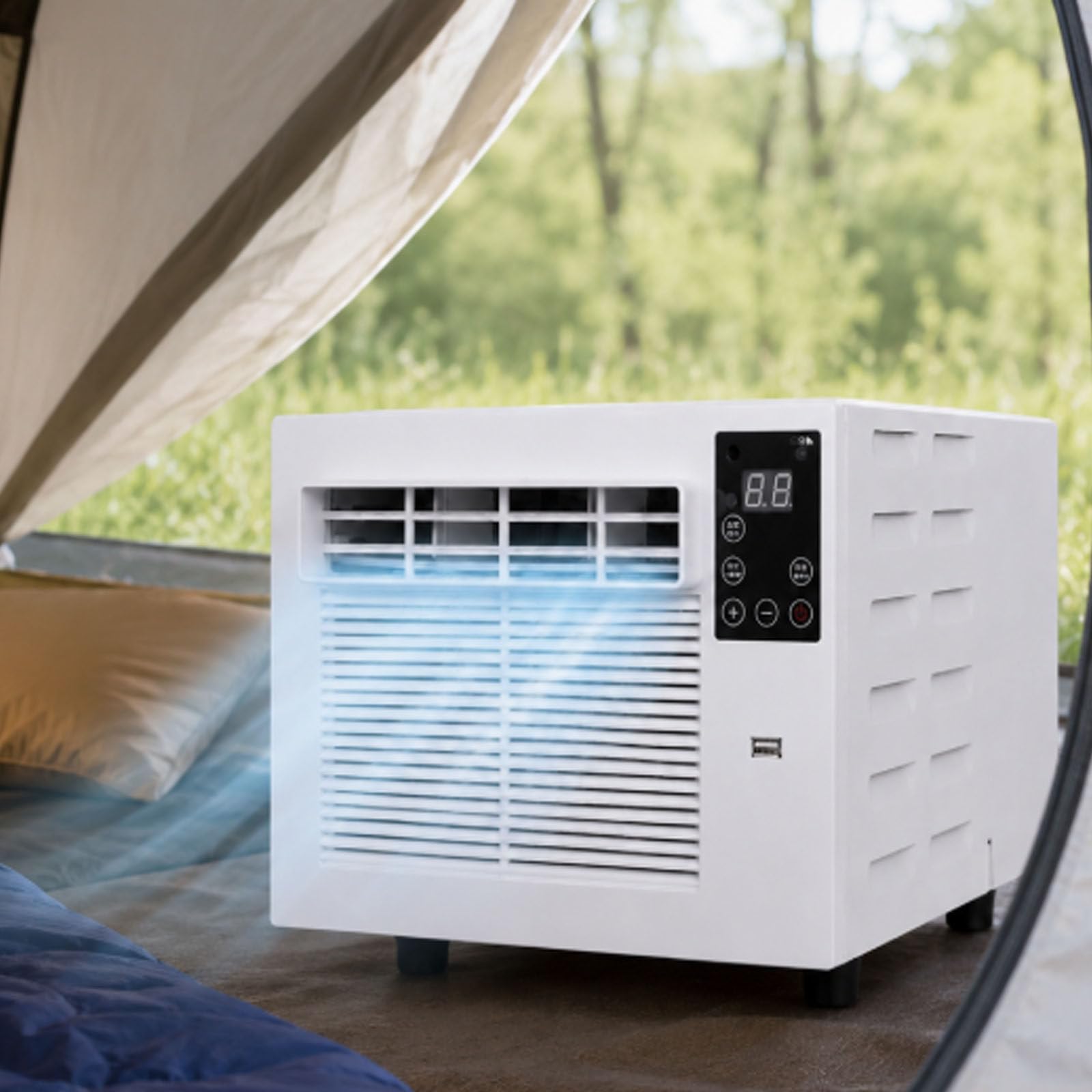 ErShangMao 1876 Btu Mobile Tent Air Conditioner, 280w Portable Air Conditioner, Dehumidifier, Air Cooler With Timer And Remote For 1-3 Person Tents, Truck Camping And Campervans AC