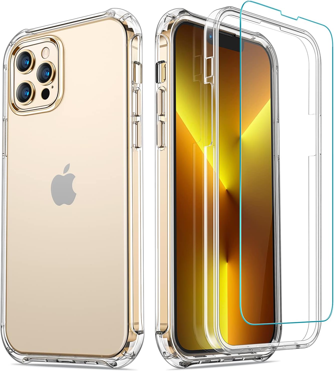 CANSHN Clear Shockproof Compatible with iPhone 13 Pro Case - 6.1 Inch