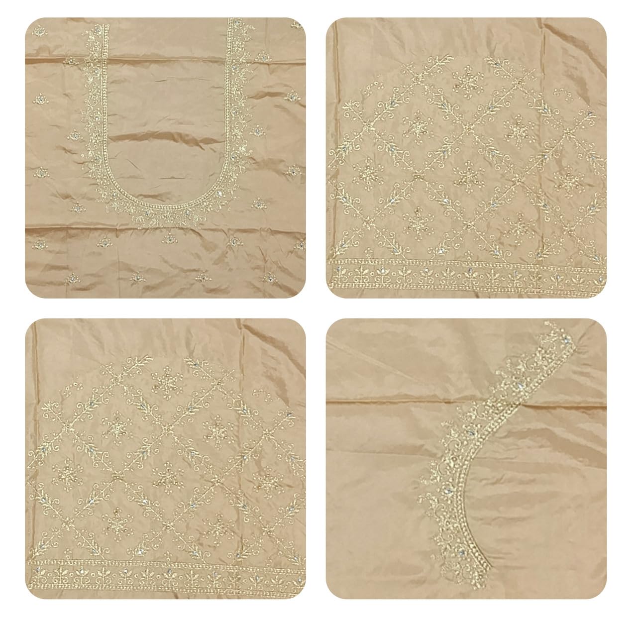 Women's Embroidery Computer Design Pattu Cotton Fabric | Unstitched Blouse Material | South Indian Designer Blouse Piece | Fancy Wedding & Festival Wear Cloth | 1 Meter_-image-28