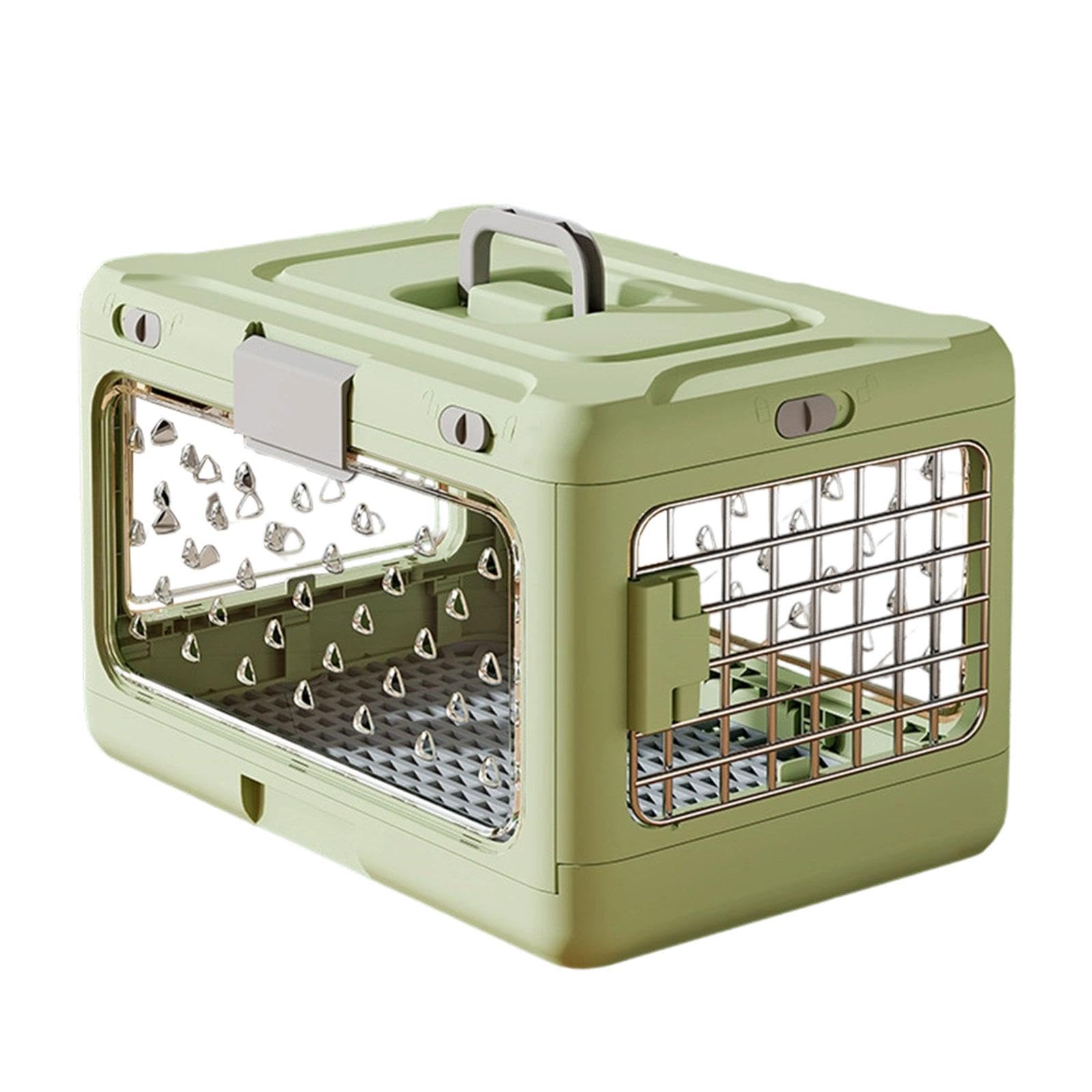 Jaula Plegable para Mascotas, Transportín para Animales Pequeños de PP Y Hierro, Robusta Y Fácil de Limpiar, Ideal para Viajes Y Mudanzas.