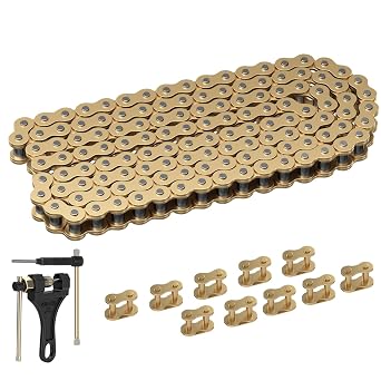 EOPOAYI 428H Chain 130 Links Compatible with 125cc 150cc 200cc TaoTao Coolster Pit Dirt Bike SSR Apollo Motorcycle Baja Hawk 250 Kazuma Chinese ATV Quad 4 Wheeler Go Kart Parts with Chain Breaker