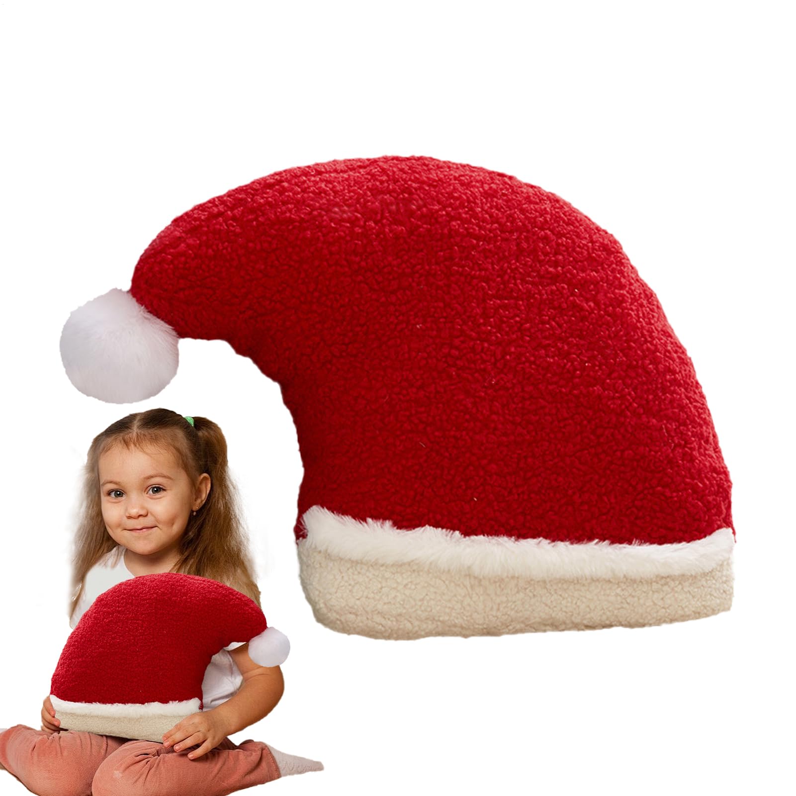 Oreiller de Noël chapeau de Père Noël pour canapé et chambre cocooning