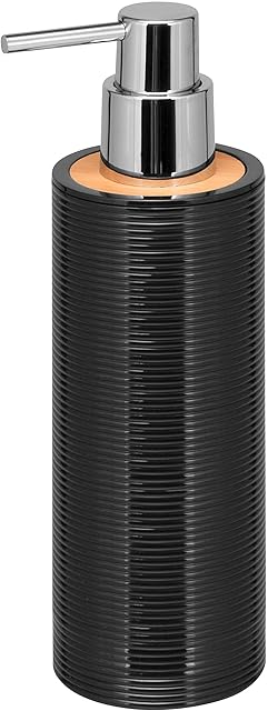 bremermann Segno Soap Dispenser Made of Bamboo and Plastic // Capacity Approx. 340 ml (Black)