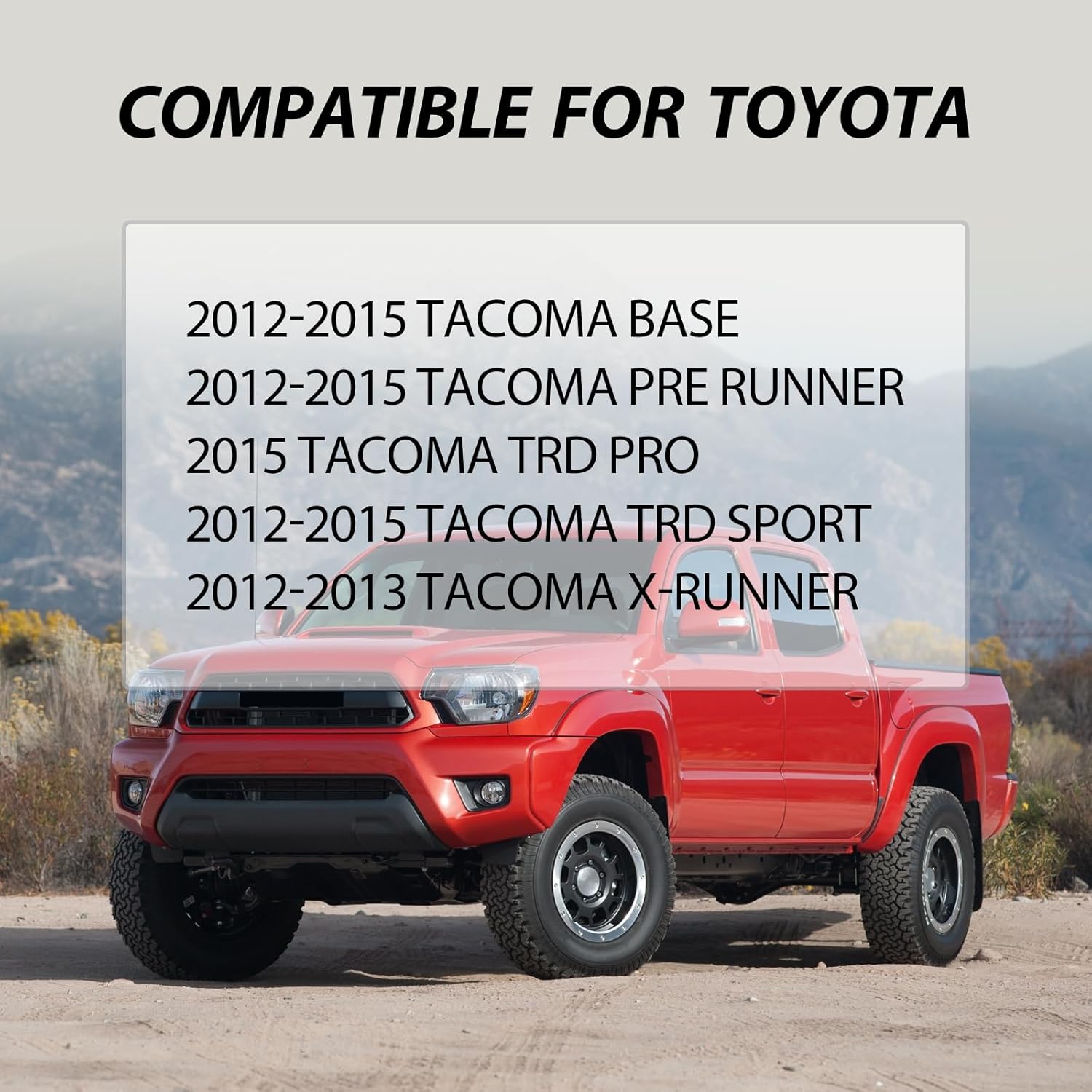 Perfit Liner Front Black Textured Bumper Grille Grill Compatible With 2012-2015 Tacoma TO1036133 5311204030