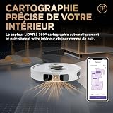 Shark PowerDetect Aspirateur Robot Laveur – Base autovideuse nettoyante de 60 jours – Navigation 3D LiDAR – WiFi/App – 1 cartouche anti-odeur, 3 pads standard et 1 anti-microbien, 1 brosse – Blanc - 10