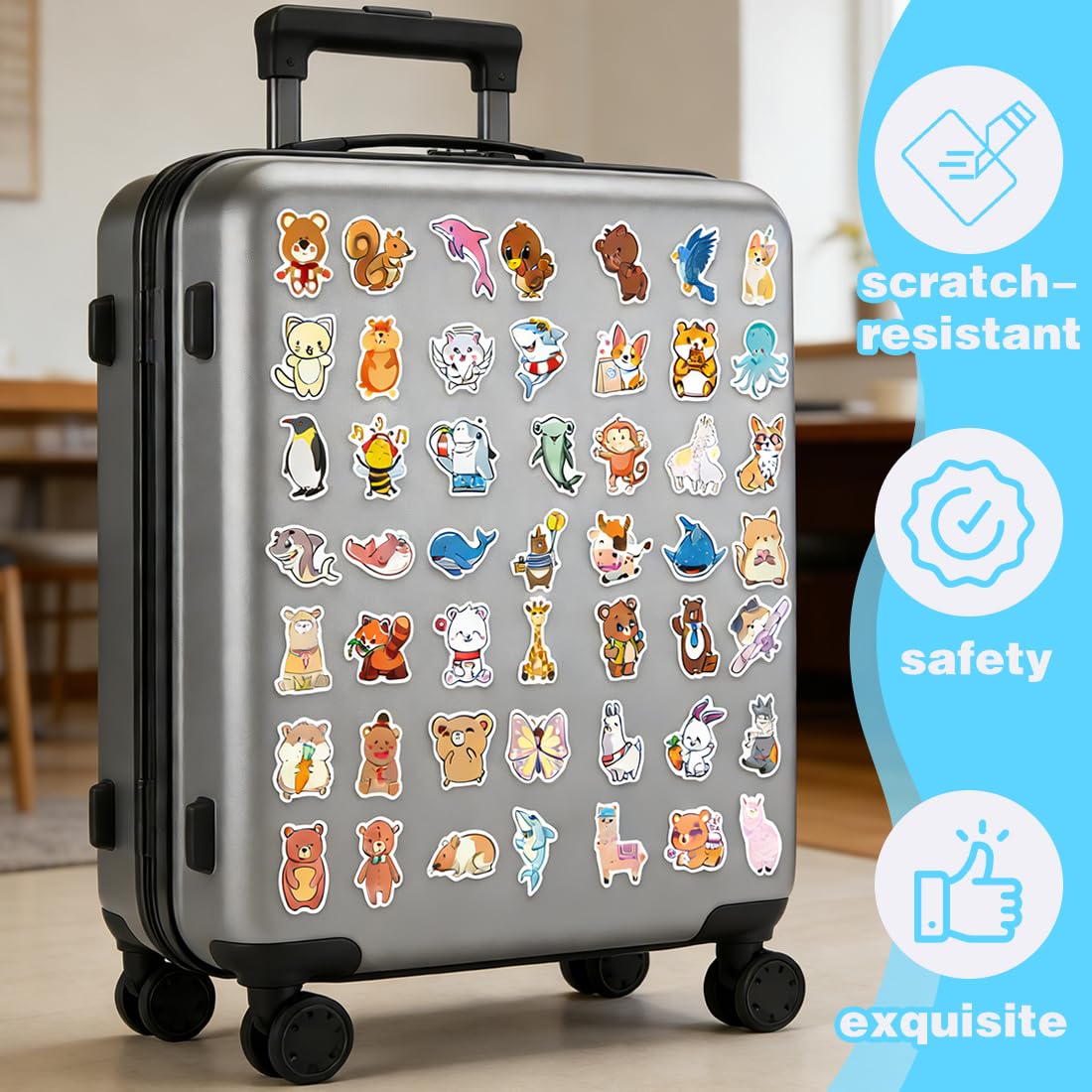 100 Stickers, Pegatinas Infantiles, Stickers Animales Kawaii Cute, Pegatinas Animales Para Niños, Stickers Decorativos Infantiles, Calcomanías Alegres, Para Ordenador Portátil, Laptop — view 5