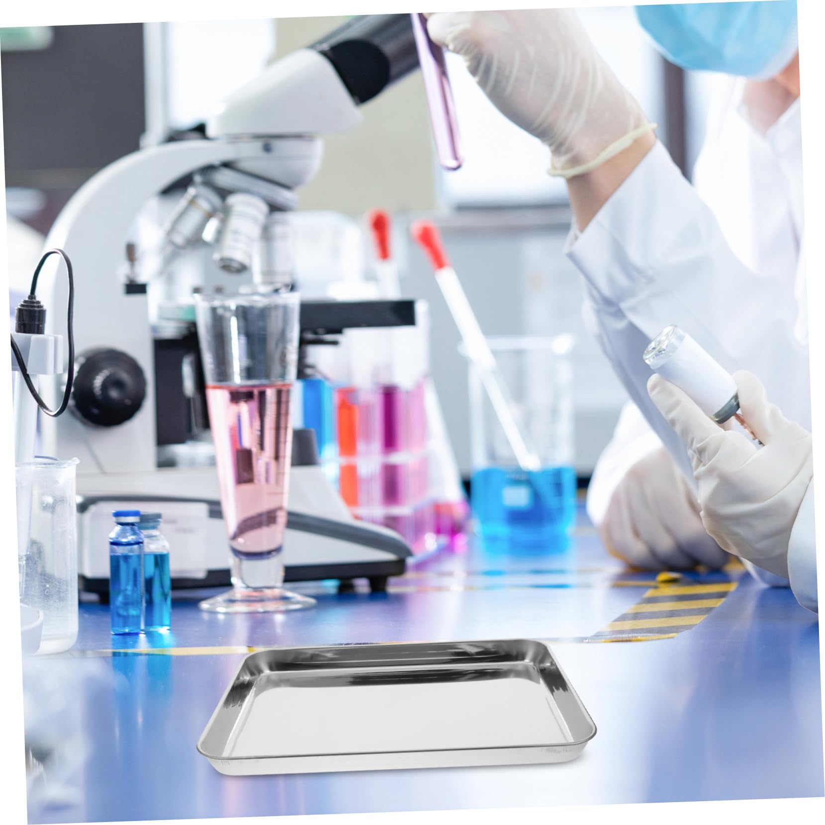 ERINGOGO Vassoio in Inossidabile Spesso Piatto Piano Stabile per Sanitari e Laboratorio