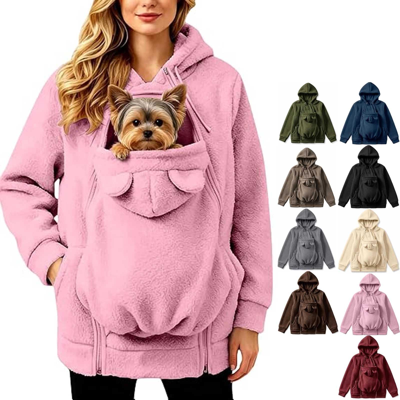 Felpa con Cappuccio e Tasca per Trasporto Animali Cani/Gatti (#H/S)