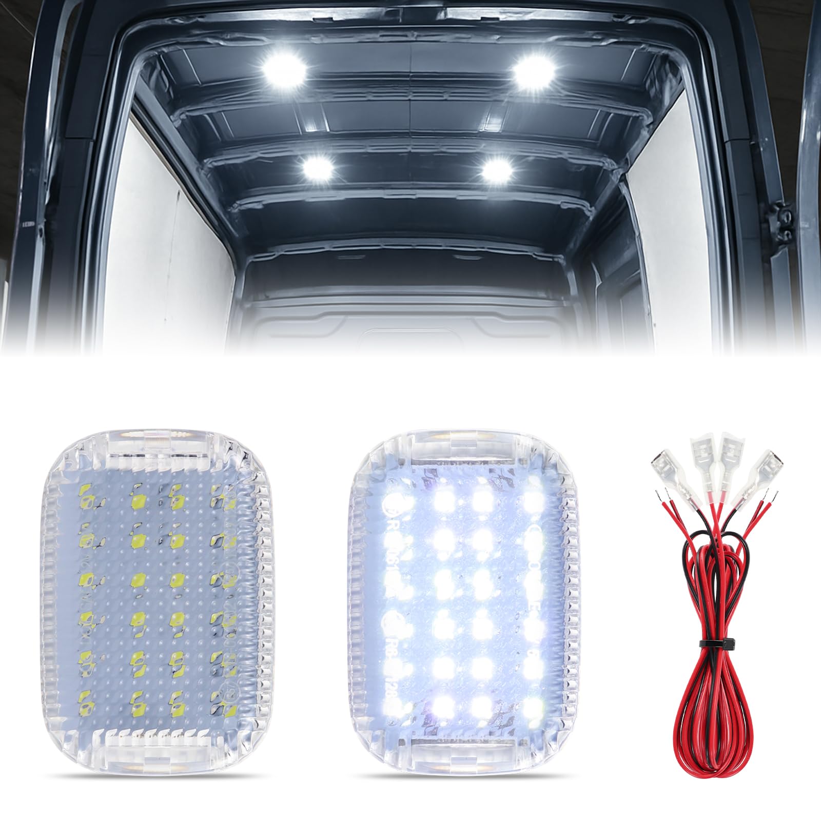 Luces LED de carga potentes de 6000K para furgoneta Ford Transit 150 250 350 8