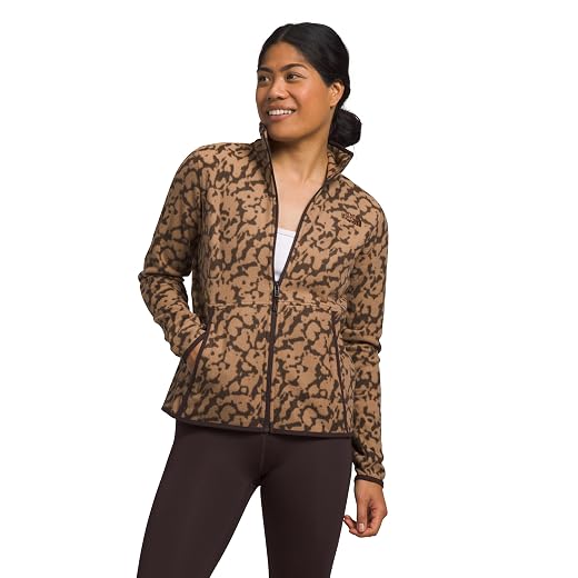 THE NORTH FACE Women's Alpine Polartec 100 Jacket (Standard and Plus Size), Almond Butter Graphic Dye Print, X-Large