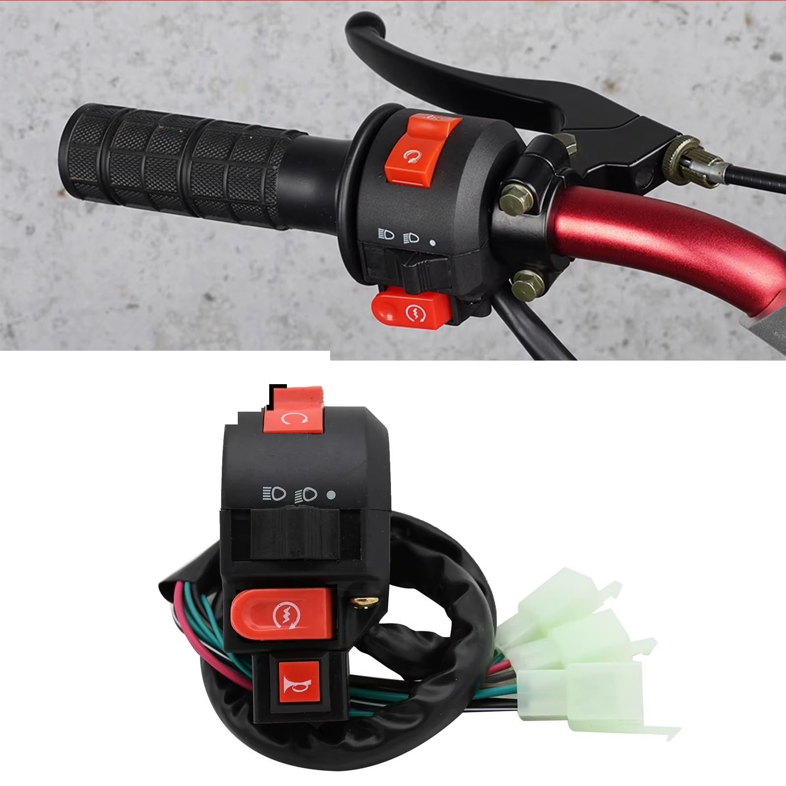 Para 50cc-250cc 22mm Interruptor Manillar Motocicleta Universal