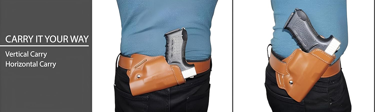 ALIS71103 Small of Back Leather Holster & Double Magazine Pouch for All 1911 Models with 4" Barrels Handmade!