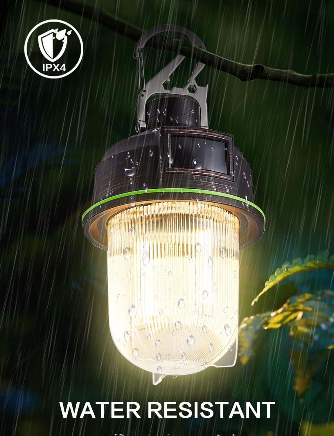 LED Camping Lantern, Brightness Adjustable, Waterproof, for Camping, Hiking, Power Outages, Emergency (Vintage)