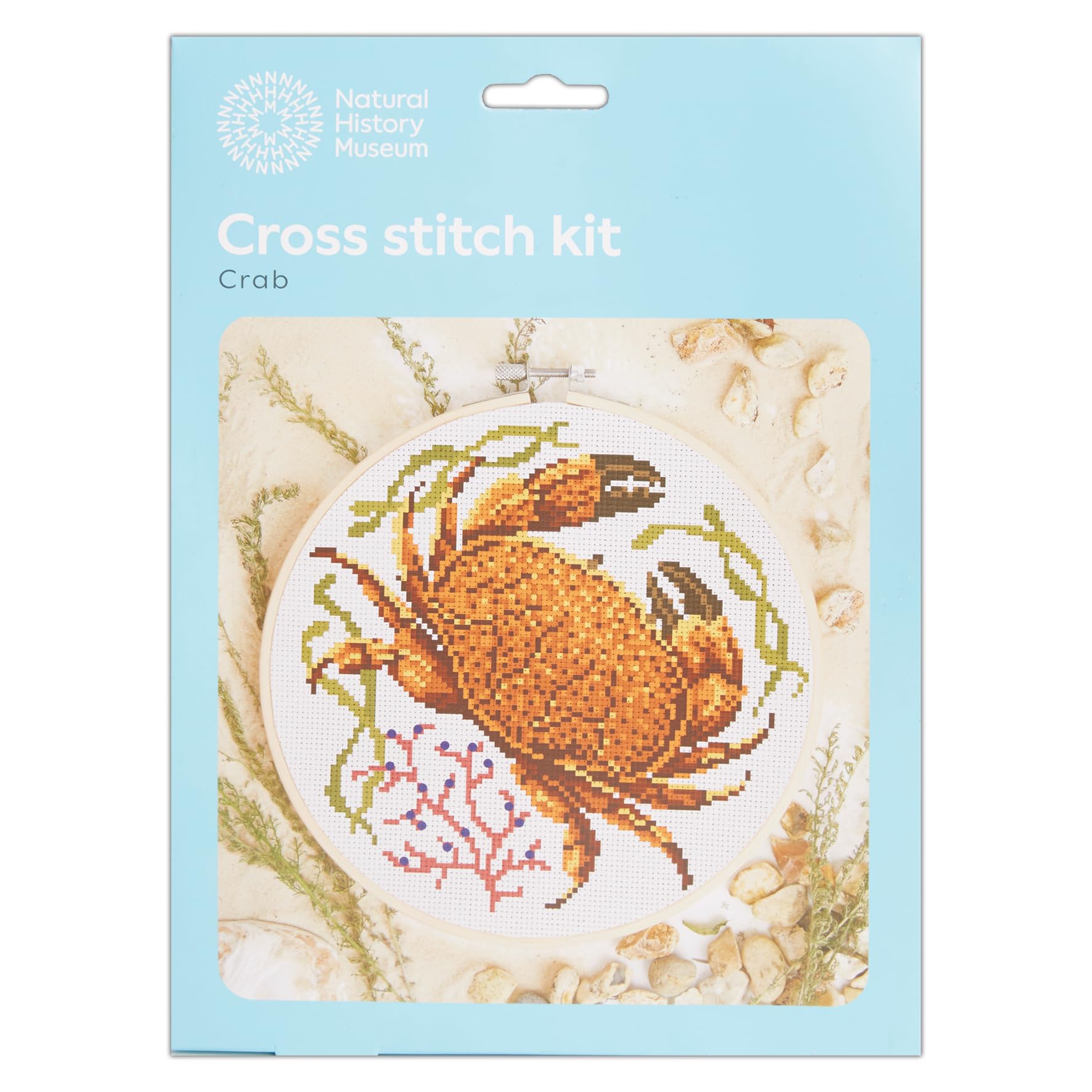 Yeuyyben Nhm Natural History Museum Cross Stitch Kit, Crab Design, 14 Cm Embroidery Kits For Adults, Cross Stitch Kits For Adults Beginners, Gift Idea, With Embroidery Patterns, Embroidery Set