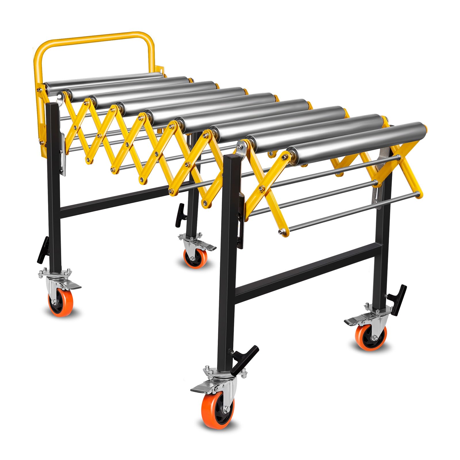Adjustable Conveyor Roller, 660 LBS Expandable Roller Conveyor with Skate Wheels, Height Adjusts Up to 50 inches, 22"W Folding Flexible Conveyor Belt, for Warehouses, Factory Workshops & Logistics