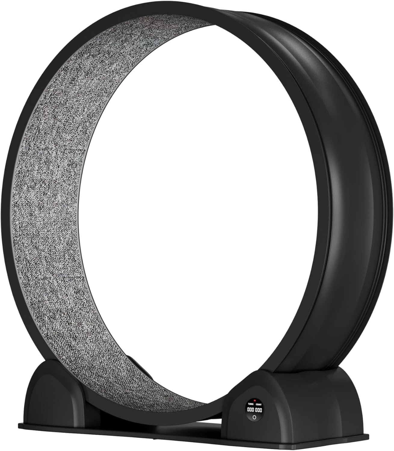 Cat Exercise Wheel Silent Cat Treadmill for Indoor Under 30lbs, ABS Safety Material with Calorie Counter & Replaceable Plush Mat, Noise-Free Running Cats Wheel for Fat/Depressed Cats (Black)