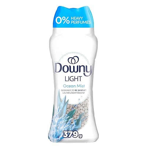 Downy Light Laundry Scent Booster Beads for Washer, Ocean Mist, 380 Grams, with No Heavy Perfumes - 380 Grams (Pack of 1) - Ocean Mist