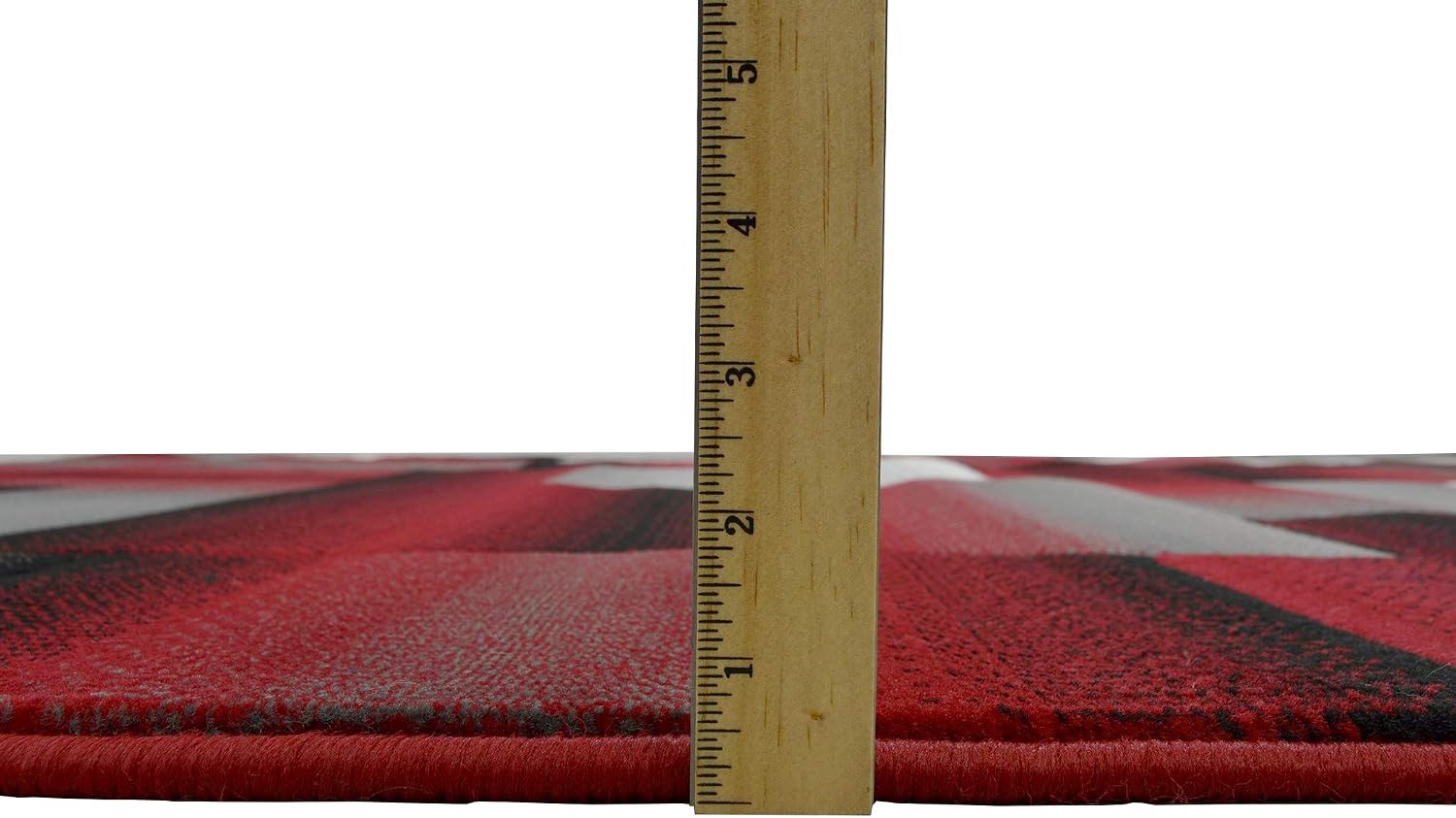 HR 5’ x 7’ Rug in Red - Premium Quality Red/Black/Gray Abstract Geometric Modern Squares Pattern Area Rug - Contemporary Styling for Living Room, Bedroom - Unique Home Décor