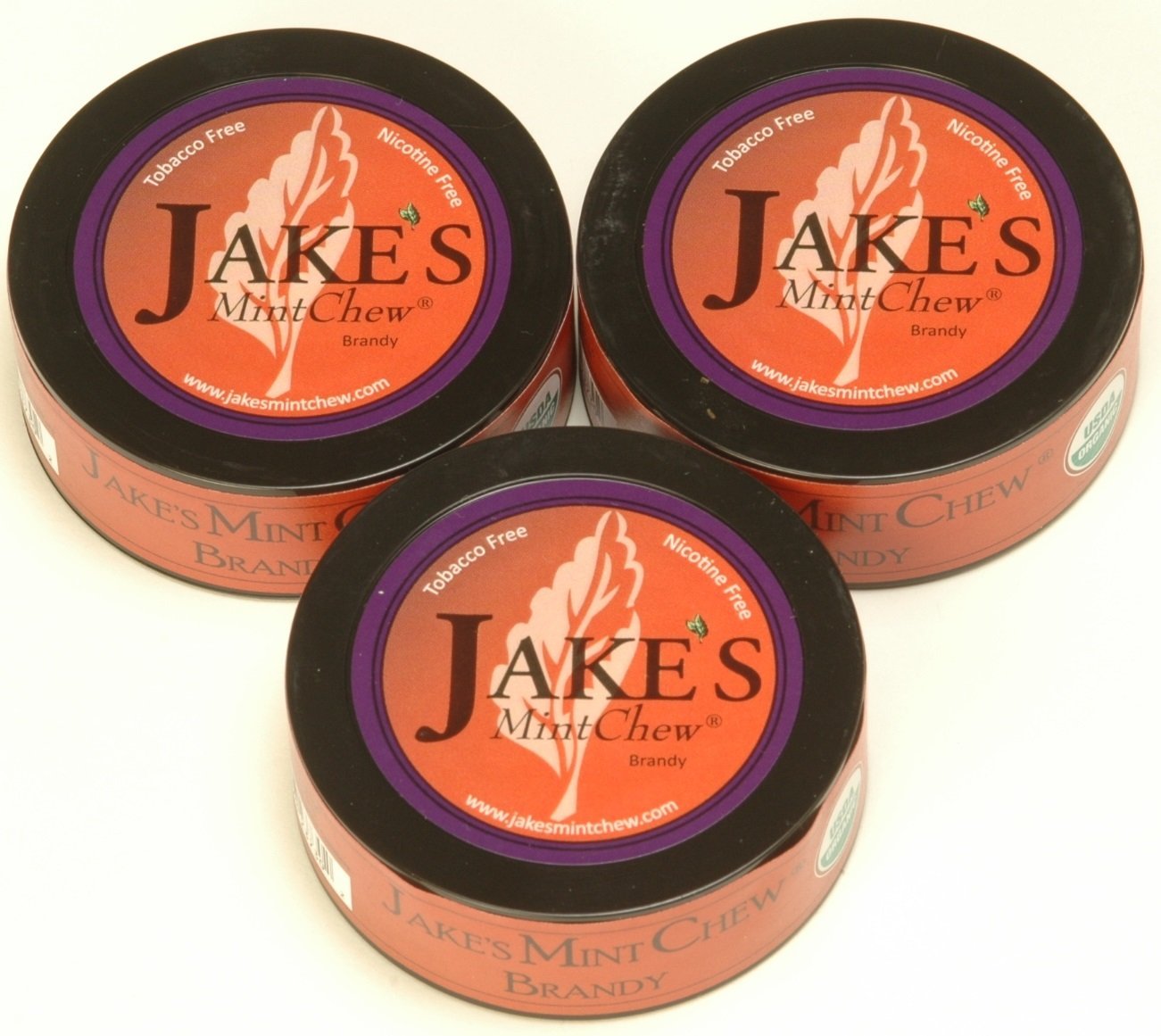 Jake's Mint Chew - Brandy - 3 Pack - Tobacco & Nicotine Free!