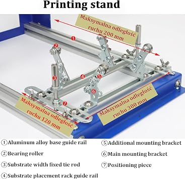 Curved Screen Printing Machine, Silk Screen Printing Press Cylinder Machine,160mm Upper and Lower Adjustment Range, for 6.7/170mm Diameter Cylindrical/Conical Product