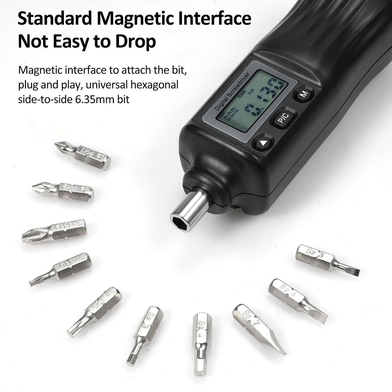 Cacciavite Dinamometrico Digitale Cacciavite Dinamometrico Da 1/4'' Chiave Dinamometrica Per Elettricisti Con LCD 0,1-0,5 Nm Gamma Di Coppia Cacciavite Dinamometrico Regolabile Con Punte Modalità