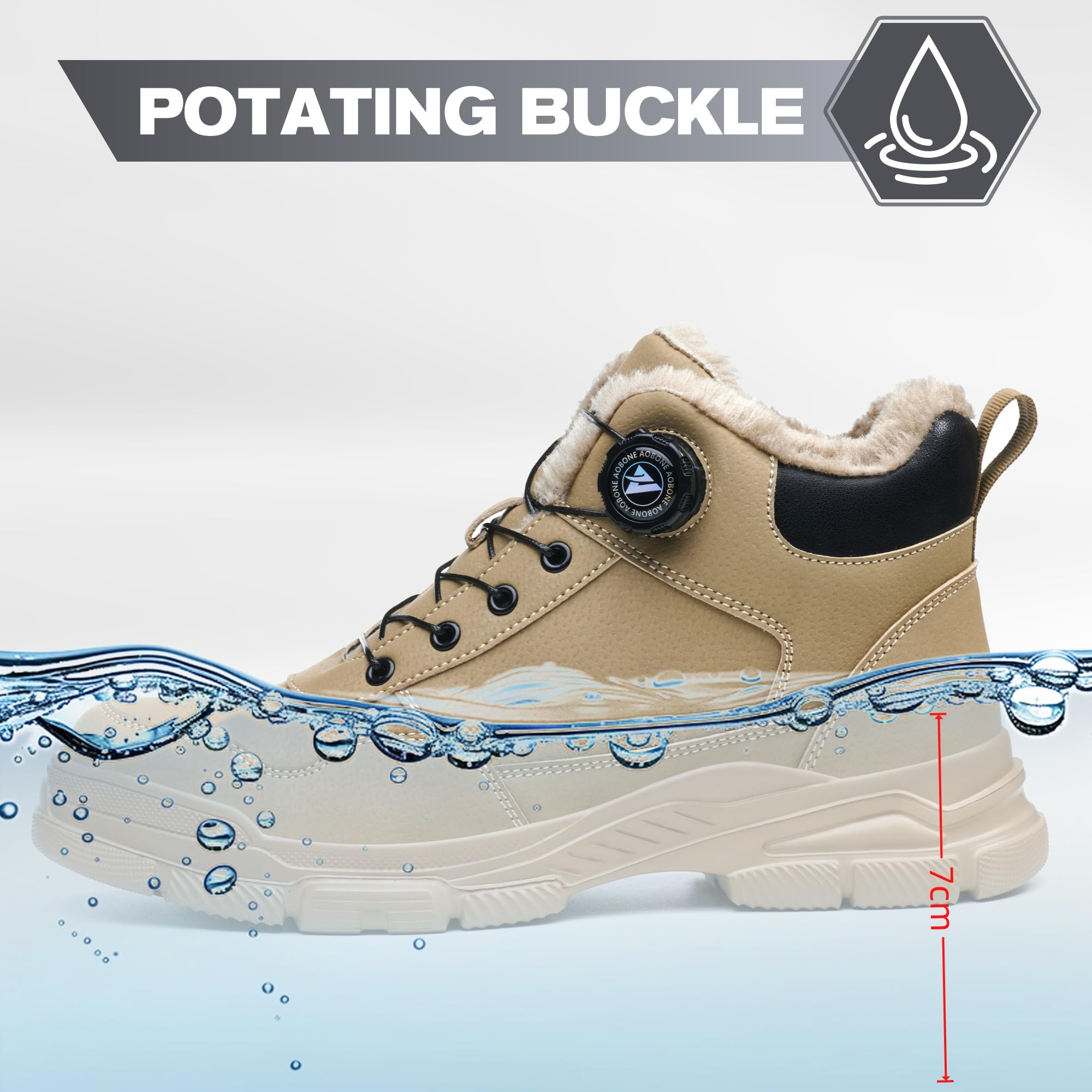 Zapatos de Trabajo para Hombre Zapatos de Seguridad Mujere Invierno Antideslizantes Botas de Seguridad Ligeros Punta de Acero Botas de Trabajo Impermeable