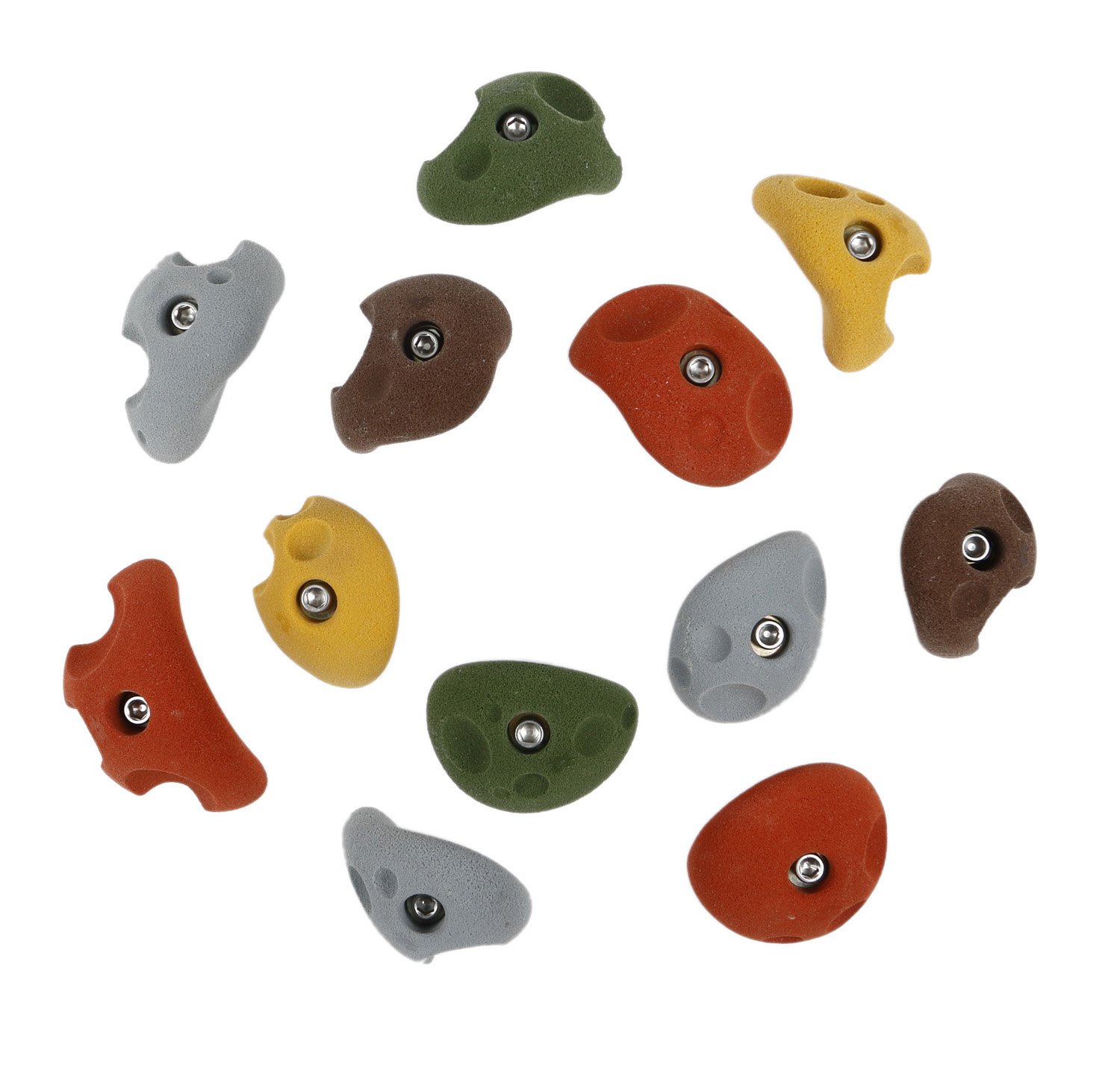 Buy Atomik Rock Climbing Holds Set of 12 Medium Divot Jugs in Assorted