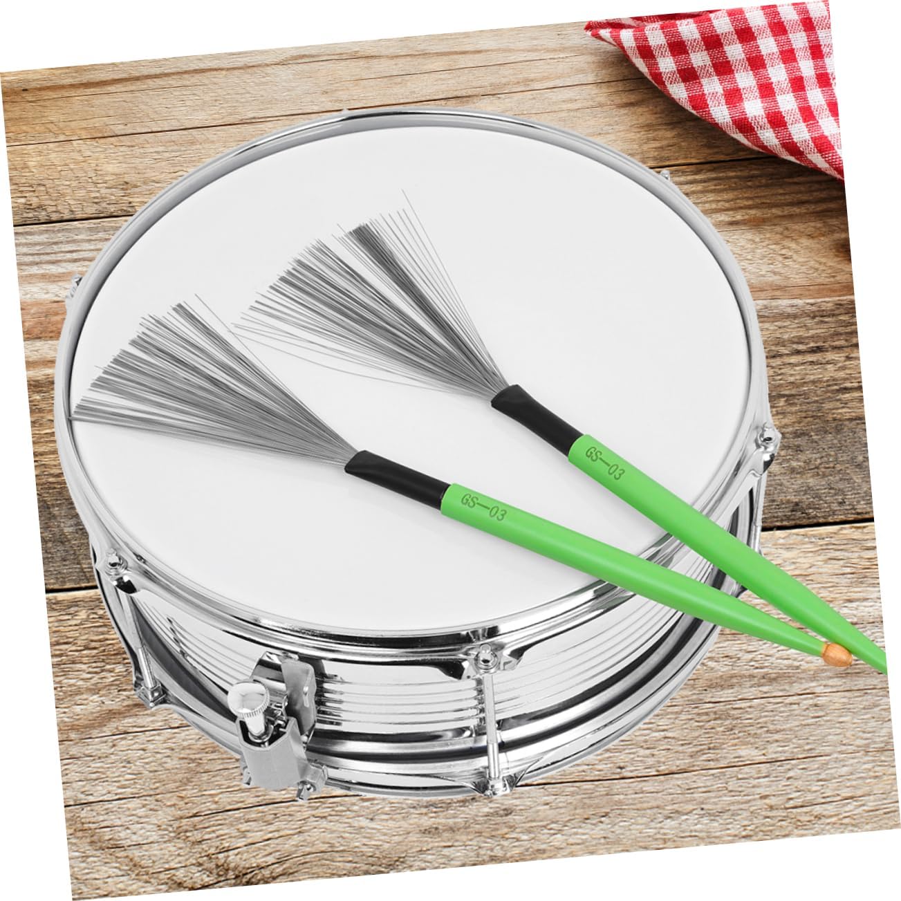 Totority Jazz Drum Stick Brush Wire Drum Brush for Percussion Mallets Accessories