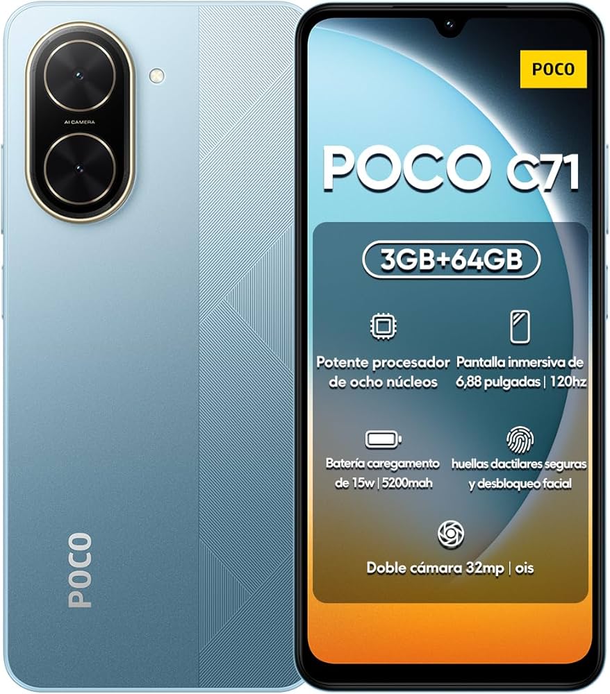 XIAOMI POCO C71 4G Smartphone 3GB+64GB Blue, UNISOC T7250 Octa XIAOMI POCO C71 4G Smartphone 3GB+64GB Blue, UNISOC T7250 Octa