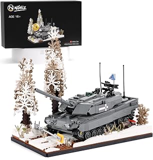 Nifeliz Leopard II A7, Technical Tank Building Set, WW2 Military Model Toy for Adults (1,324 Pieces)