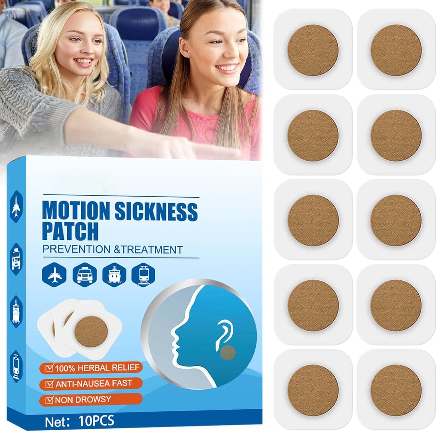 2pcs Motion Sickness Patches 20 Count Motion Sickness Patch