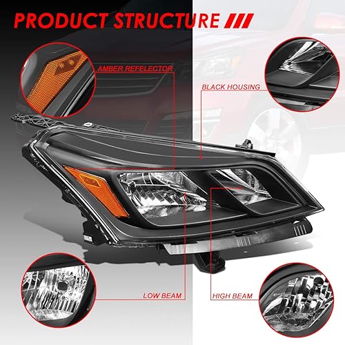 Miniatura 9 de Auto Dynasty Par de lámparas de montaje para faros delanteros delanteros delanteros de esquina transparente izquierda y derecha estilo OE