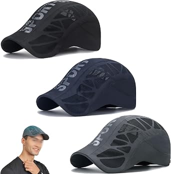 Breathable Sport Cap, Mesh Baseball Cap for Men, Cricket Hats for Men, Quick Dry Mesh Stead Hat, Adjustable Strap