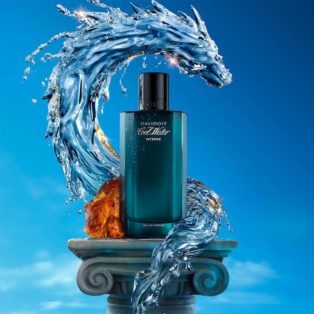 Davidoff Cool Water Eau de Parfum Intense – Fougère-Duft für Herren – Mit grüner Mandarine, Kokoswasser und Amber – Langanhaltender Duft, 50ml