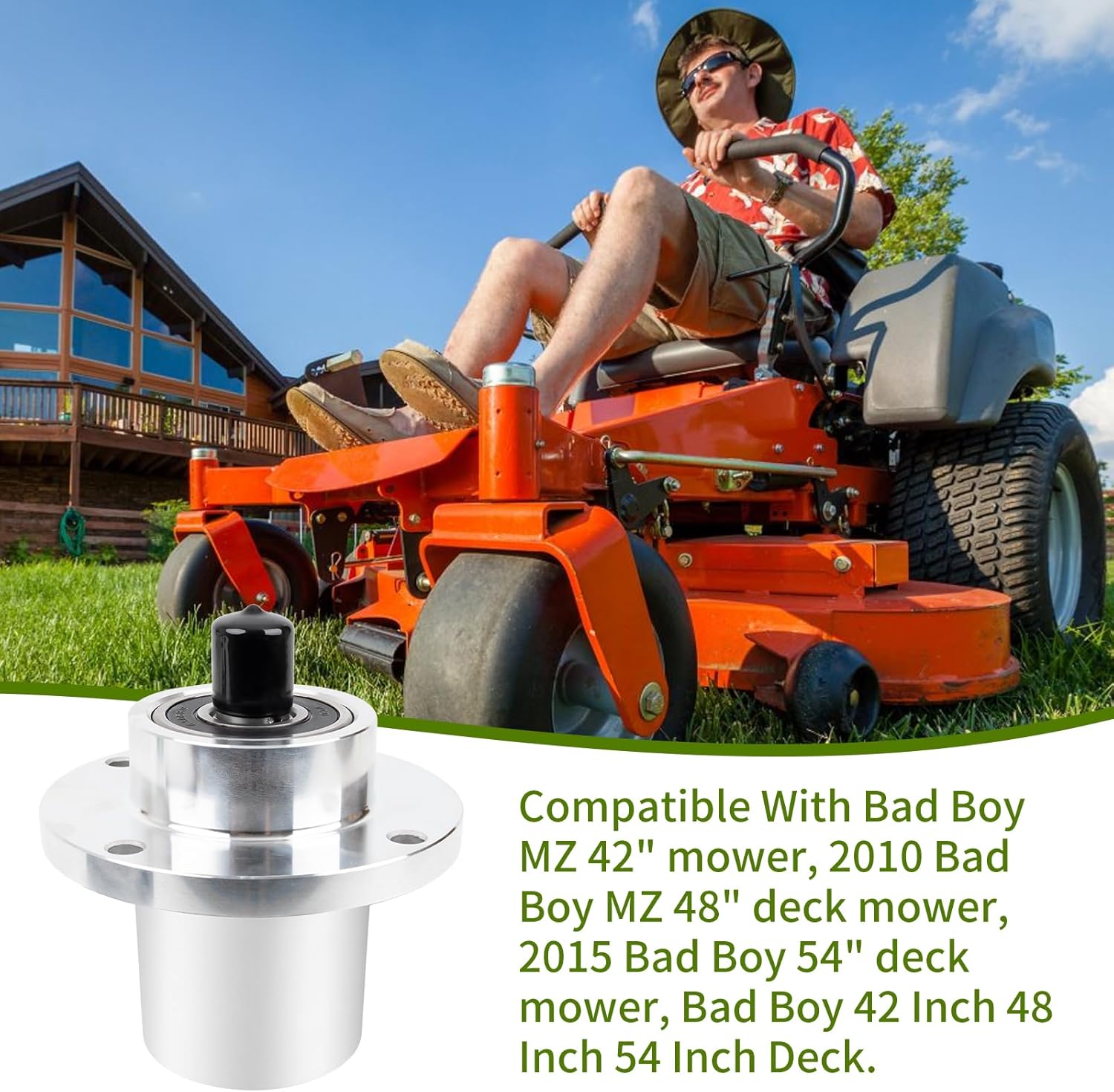 037-2000-00 Spindle Assembly Compatible with Bad Boy 42 48 54 Deck Zero Turn Mower, 037-2050-00 Spindle Compatible with Bad Boy MZ/MZ Magnum Lawn Mower, Replace S tens 285-101, 3 Pack