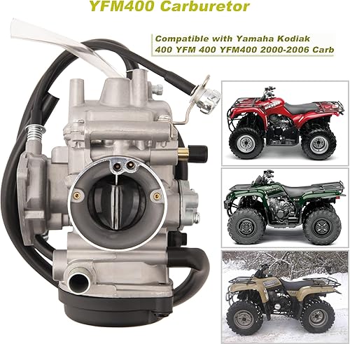 Miniatura 2 de Carburador YFM400 para Yamaha Big Bear 400 Carb, compatible con Yamaha Big Bear 400 2000-2006, Kodiak 400 2000-2006, 2007-2014 Grizzly 450 carburador