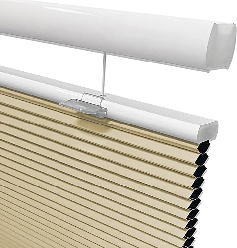 Keego Persianas celulares sin cordones para filtrar la luz, persianas de panal para dormitorio, baño, cocina (blanco, tamaño 35 pulgadas de ancho x