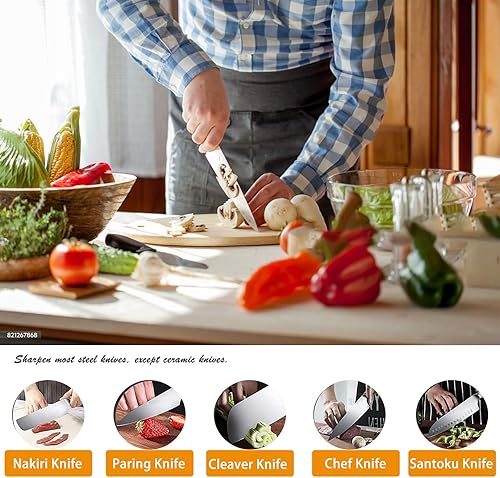 Miniatura 6 de Afilador de cuchillos de 12 pulgadas, varilla de acero de aleación dura 66HRC con mango de palisandro para cuchillos