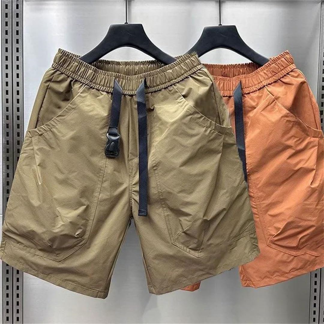 Men Summer Thin Loose Straight Large Pocket Work Shorts