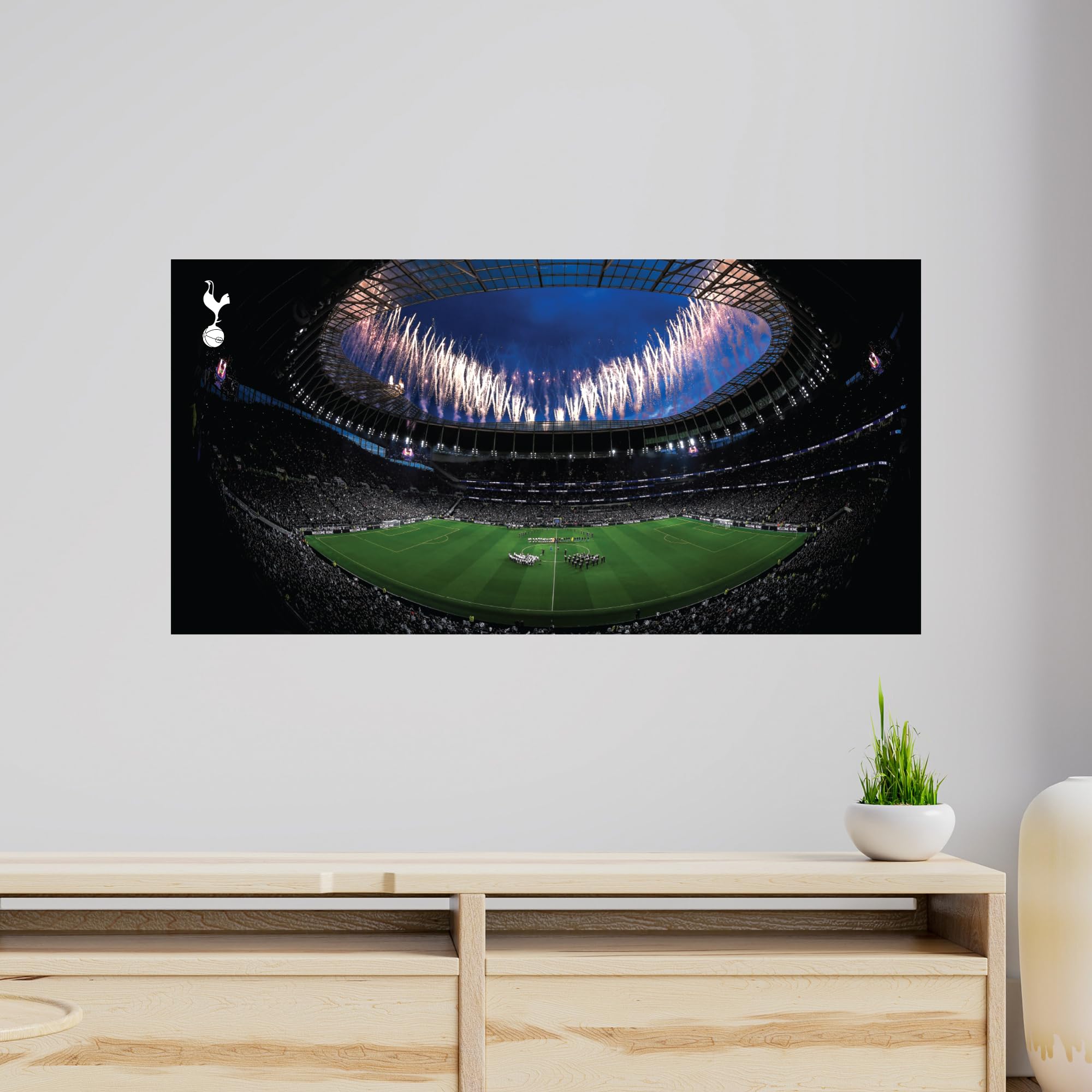 Beautiful Game Tottenham Hotspur Stadium Mural (Inside Fireworks) Wall Art Sticker (180cm x 90cm)