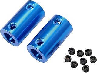 Acoplamiento rígido, material de aluminio, color azul, pieza, 25 mm de longitud (2 piezas de 6 a 8 mm)