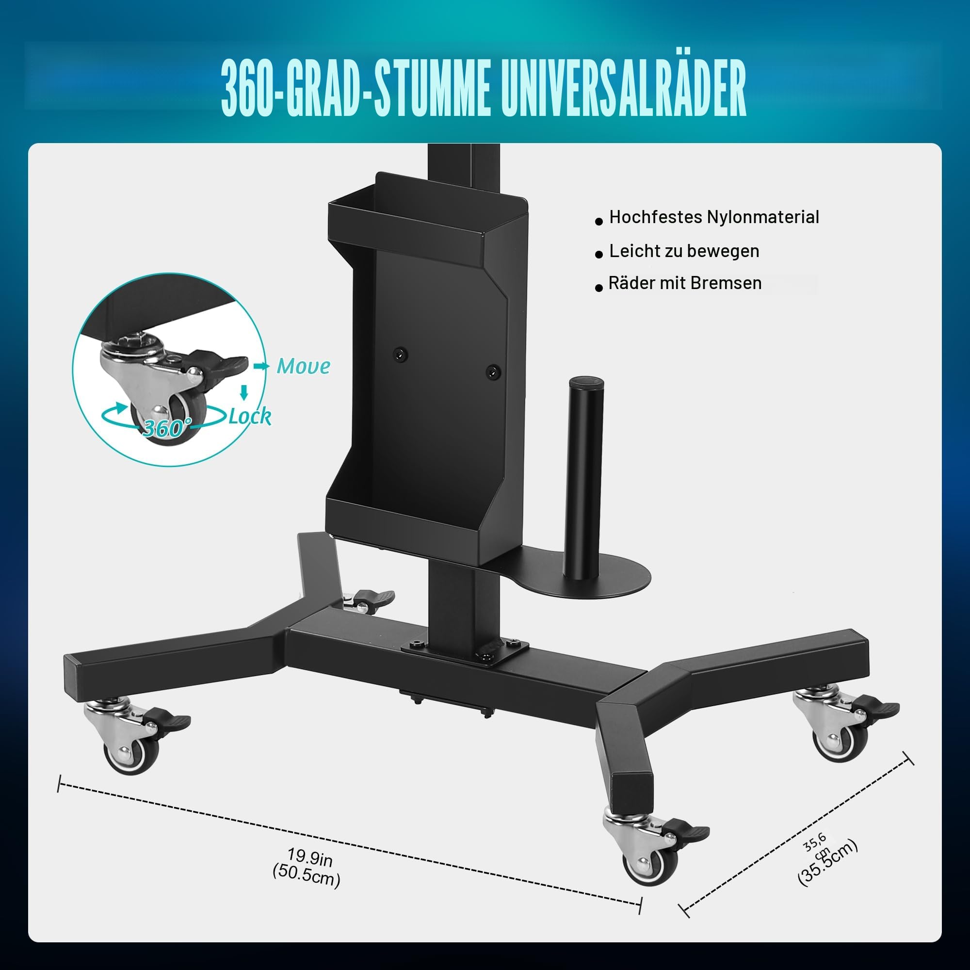 POARMEEY Tattoo Tray Cart on Wheels with Extension Drehbar Tattoo Table Station Versatile Rolling Tool Tray for Artist Studio and Beauty Salon