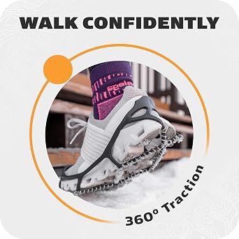 Yaktrax Walker Traction Cleats for Snow and Ice,Black,Large