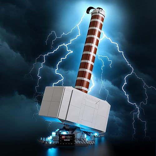 Vaodest Luz LED para modelo de martillo de Marvel Thor de Lego 76209, diseño y configuración compatible con el modelo 76209 (solo luz LED, no kit de
