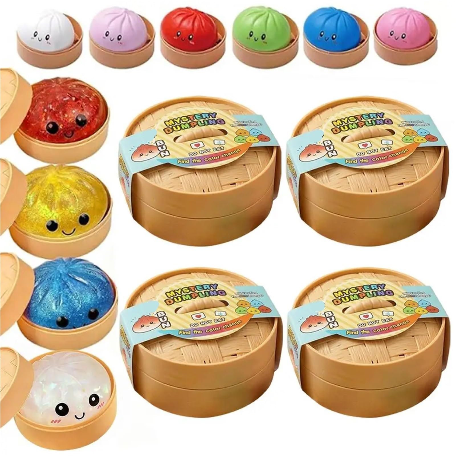 Lot de 1/2/3/4 boîtes aléatoires en TPR souple pour soulager le stress. Spécifications du produit (couleur 1 4 pièces)