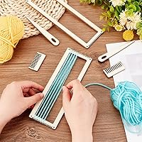 Vista 3 de OLYCRAFT Kit de telar de tejido de 2 juegos - Mini telares de tejido de madera - Telar de tejido de bricolaje y telar de tapiz artístico con peine