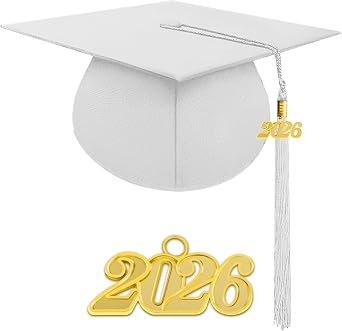 Matte Adult Graduation Cap with 2026 Tassel Unisex Adjustable Graduation Cap