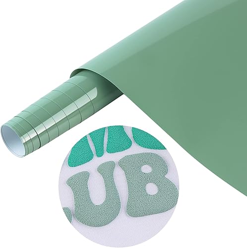 Tintnut Vinilo de Transferencia de Calor Inflado - Rollo de Vinilo de Transferencia de Calor (HTV) Inflado 3D Verde Verano de 10 pulgadas x 6 pies,